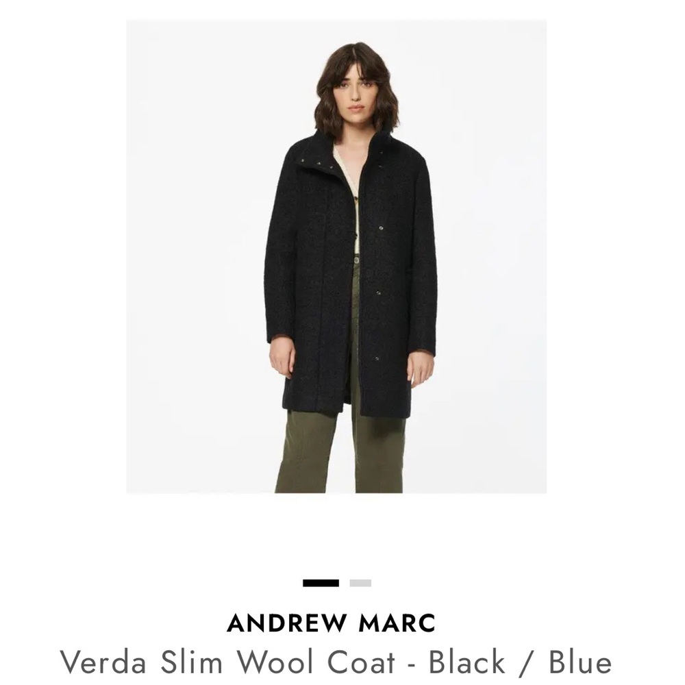 Andrew Marc Verda Slim Wool Coat - Black